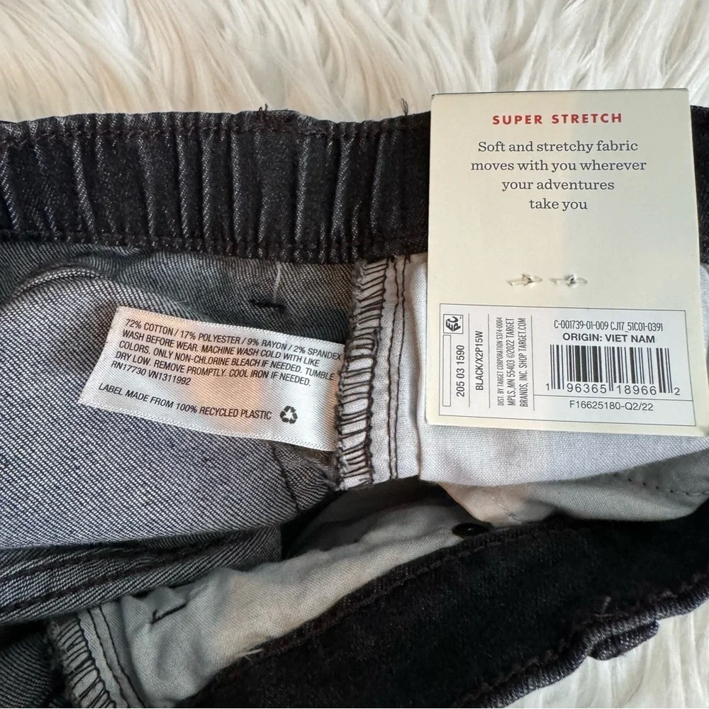 Cat & Jack Girls 6X Black High Rise Straight Stretch Jeans‎ NWT